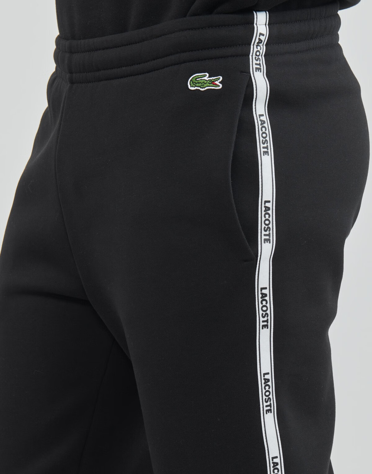 lacoste法国鳄鱼男装卫裤黑色2022春夏新款百搭薄款休闲束口长裤运动
