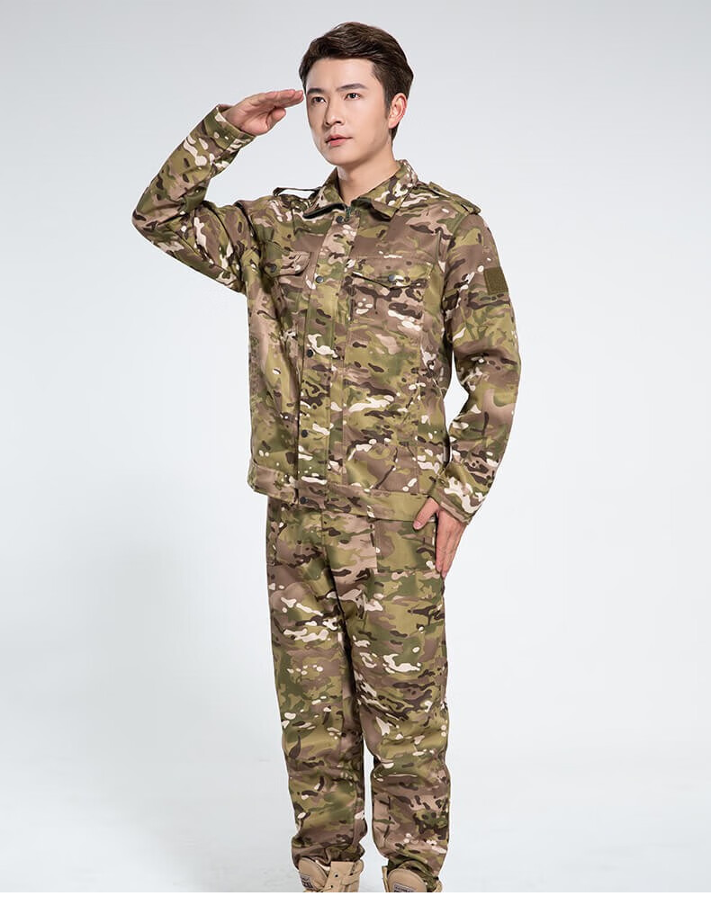 《儿童迷彩服套装秋冬加绒保暖外套户外运动军训冬令营训练服装 荣光