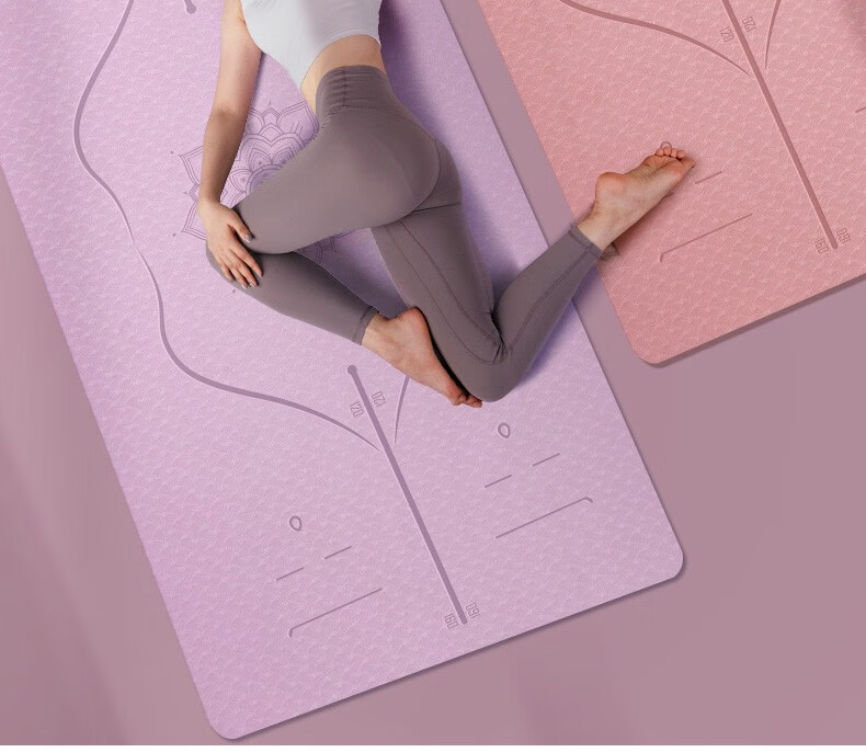 悦步tpe瑜伽垫跳操健身垫双面防滑加厚舒适90cm加宽加长女生专用运动