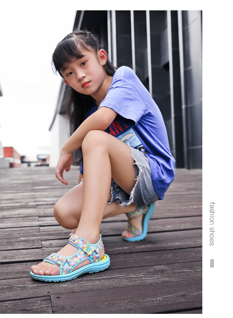 元气神兽女童鞋经典粉色小女孩凉鞋夏季清爽舒适女学生百搭凉鞋 ynb