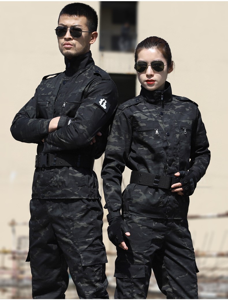 颜扬蟒纹迷彩服套装男特种作训服仿生服军迷服饰多袋耐际华颜扬黑蟒纹