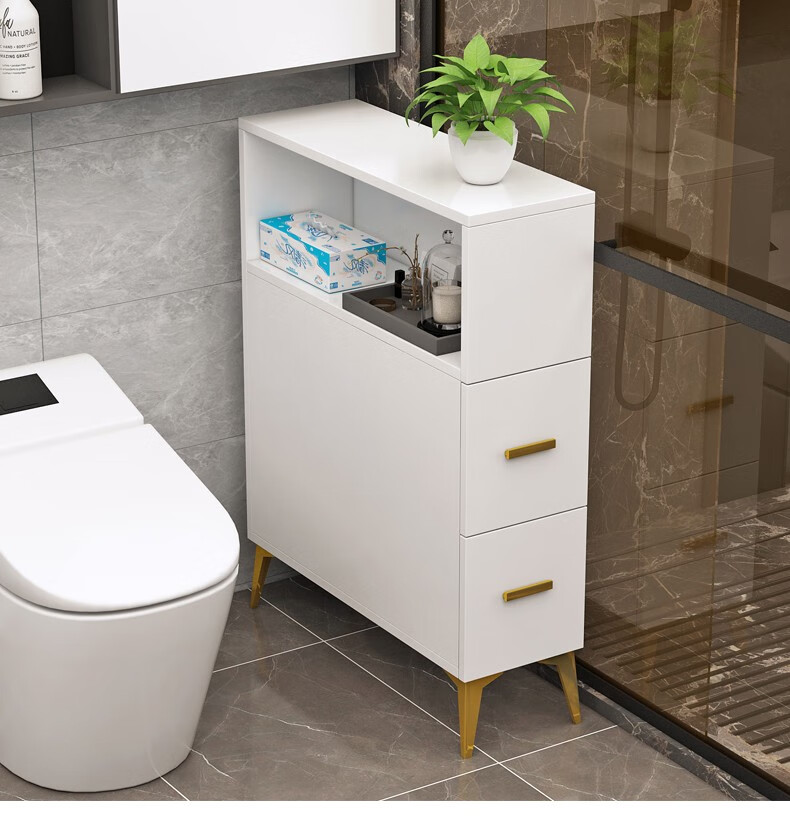 浴室边柜角柜马桶边柜落地置物架防水夹缝柜卫生间储物窄柜厕所侧柜