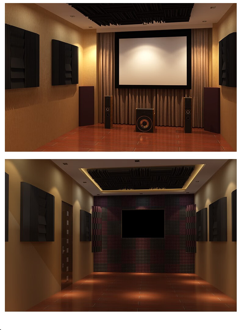 律音录音棚听音室家庭影院hifi隔音棉隔音板吸音棉吸音板宽频侧墙咖啡