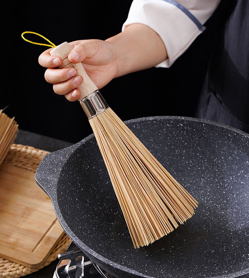 竹锅刷竹刷子老式竹丝炊帚筅帚刷锅厨房大饭店用加长大号木柄细刷家用