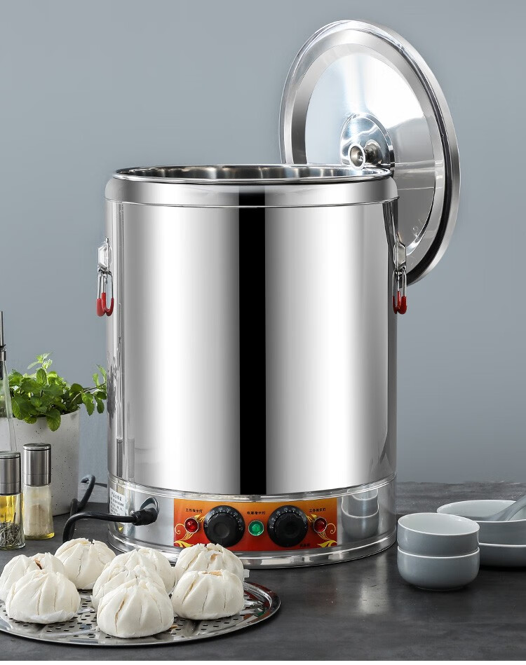 全复底电热保温桶不锈钢蒸煮粥熬汤桶卤水豆浆大容量电烧水桶商用创