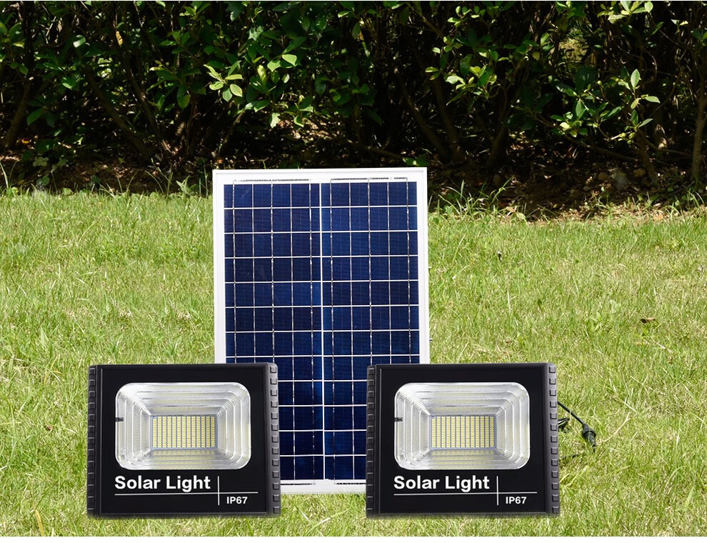 黛惑 太阳能灯一拖二庭院灯家用室外led投光灯超亮防水新农村乡村户外