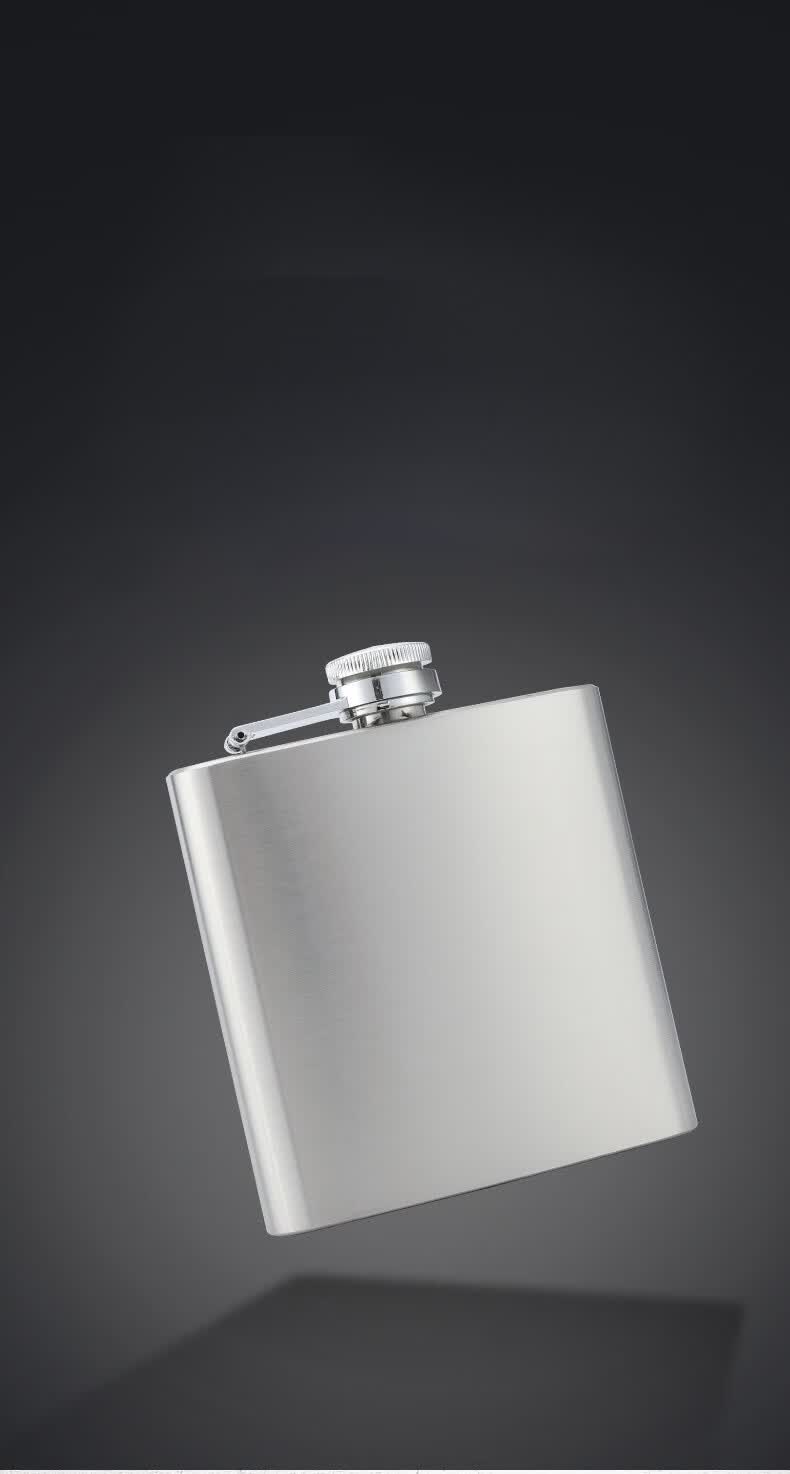 迦塔(jiata) 加厚不锈钢俄罗斯小酒壶扁酒瓶子户外随身便携迷你装白酒