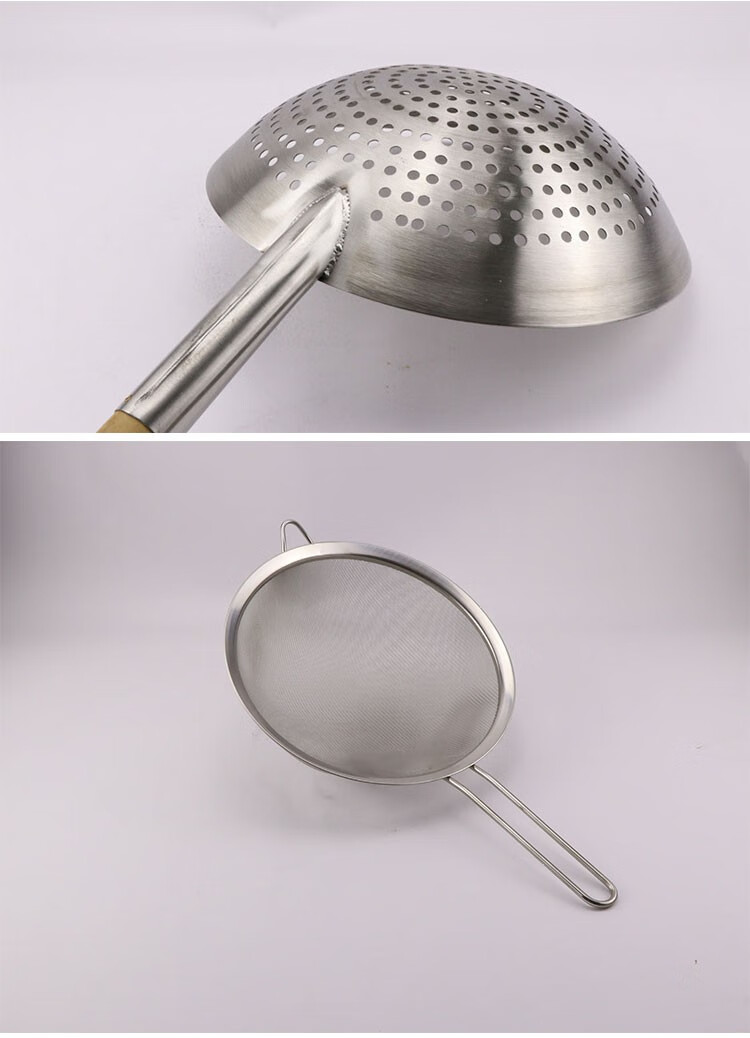 加厚油炸油鼓大漏勺不锈钢厨师油鼓漏厨房酒店大号过滤网漏网厨房大捞