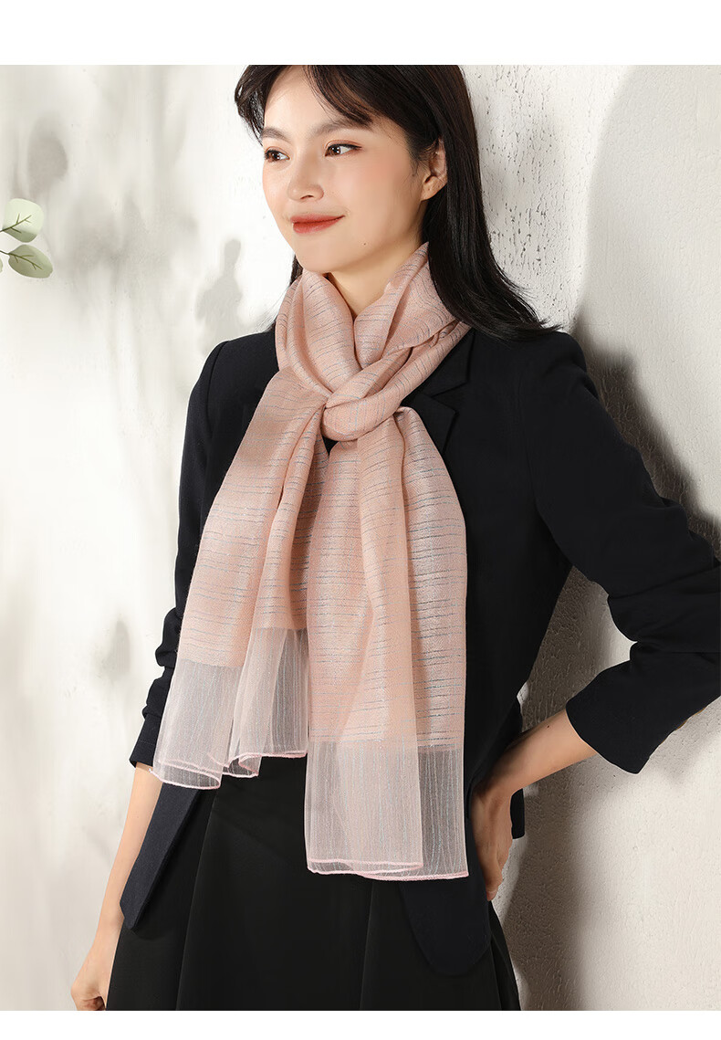 jedmviss 品牌丝巾女真丝围巾冬季纱巾百搭秋季薄款中年妈妈桑蚕丝