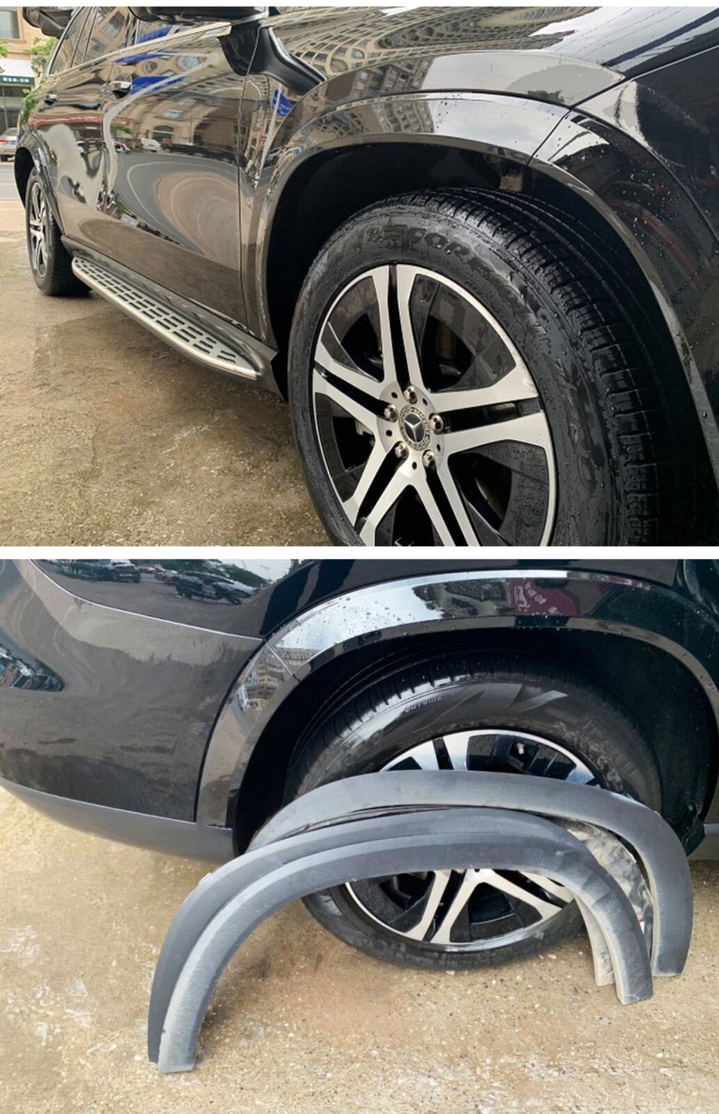 适用于20-22款w167奔驰gls450宽体轮眉gls400改装升级原车加宽轮眉