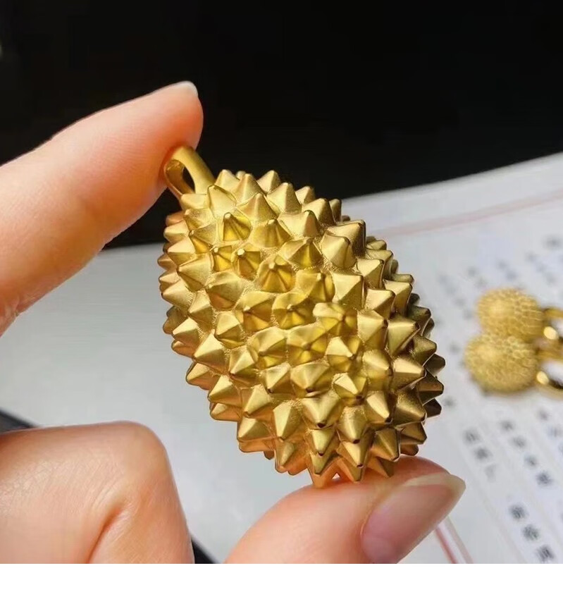 老鳯凰 七夕情人节礼物黄金榴莲吊坠女款足金999水果榴莲忘返项链锁骨