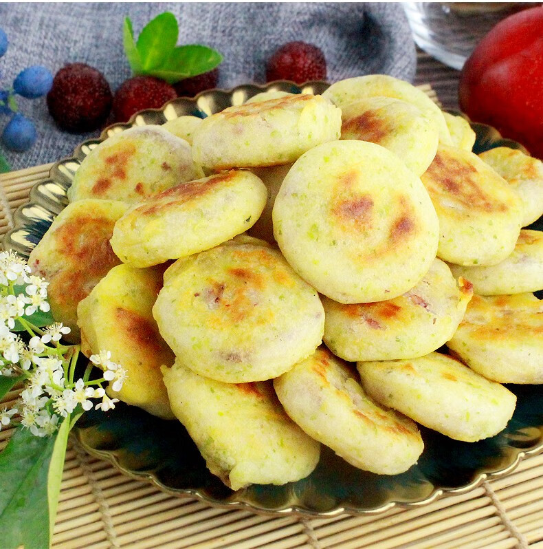 盛源来(shengyuanlai) 海苔章鱼饼 鱼香虾仁饼 早餐食品 速食油炸半