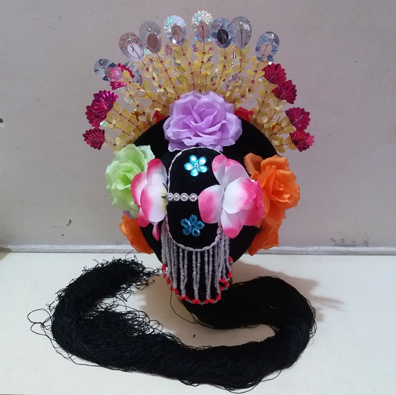 戏曲头饰新款扭秧歌大民族广场舞蹈戏剧影视花旦跳舞头花 花旦头饰