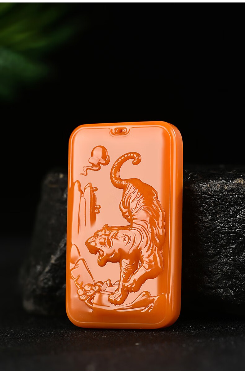 玉等我和田玉黄沁虎牌吊坠男女下山虎玉石玉坠玉佩属老虎本命年项链