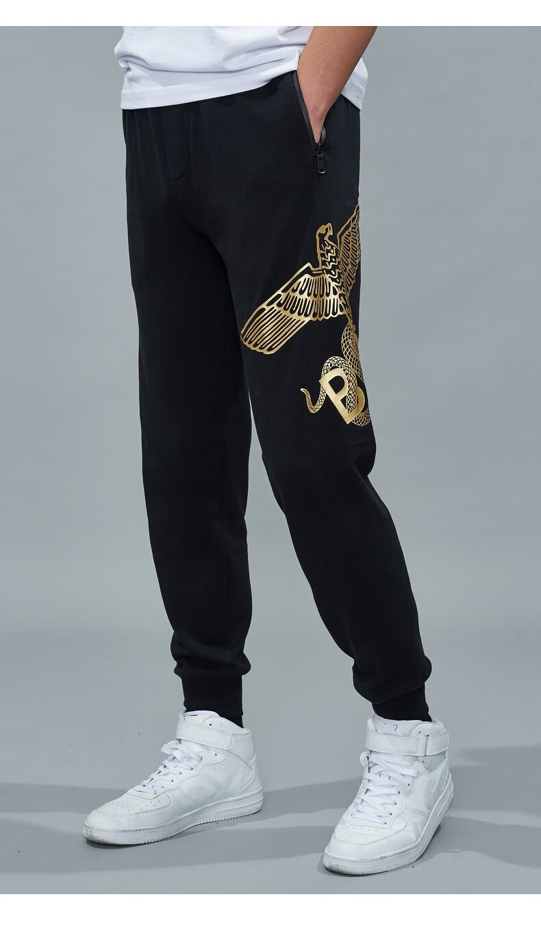 boylondon秋季大老鹰刺绣针织长裤情侣装b195ndt00702