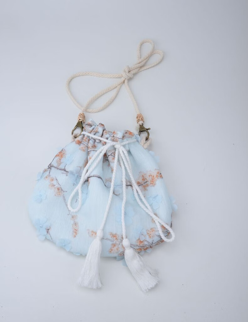 古风流苏斜挎包汉服小包包配古装的斜挎包女汉服配饰包绣花古代刺绣