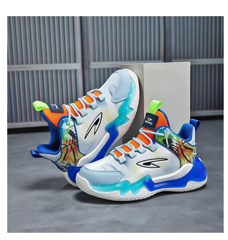 德尔惠男童篮球鞋秋冬季皮面防水休闲鞋中大童百搭运动鞋6-16岁防滑