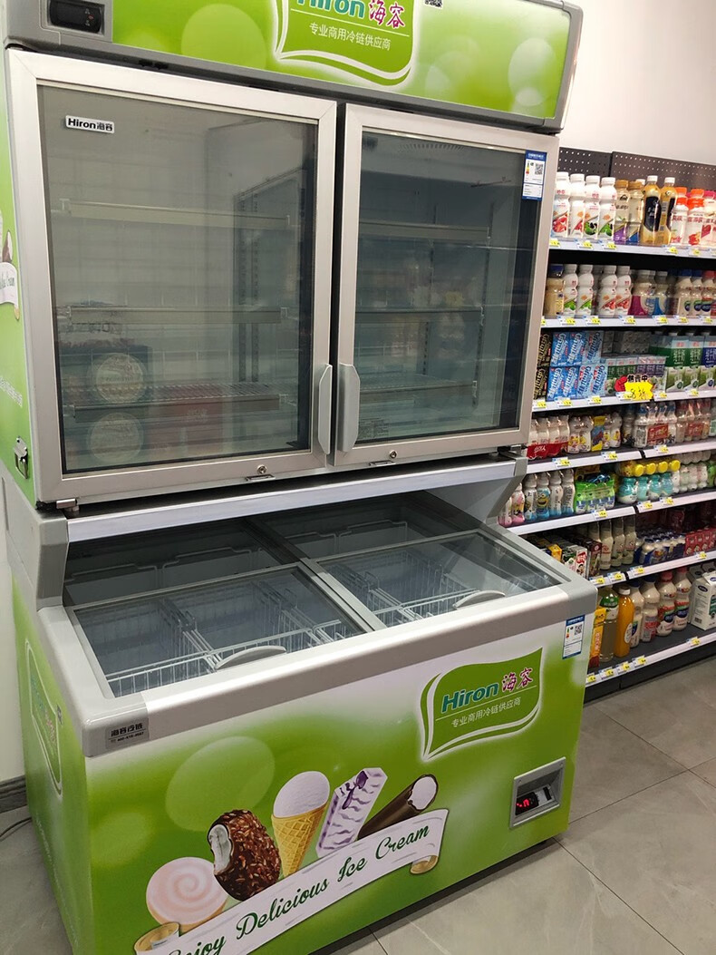 2米上下分体超市组合柜子母柜雪糕冰激凌冰箱-23度速冻 sc-320w上柜