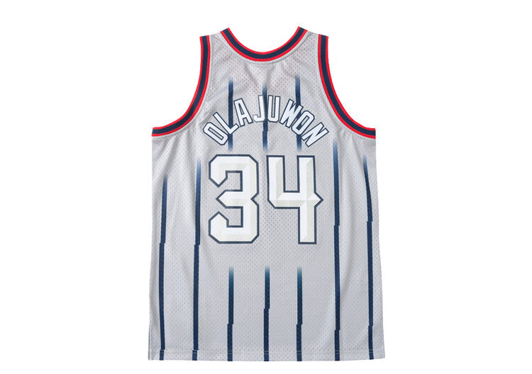 mitchell ness复古球衣 sw球迷版 nba奥拉朱旺1996-97赛季 mn男篮球服