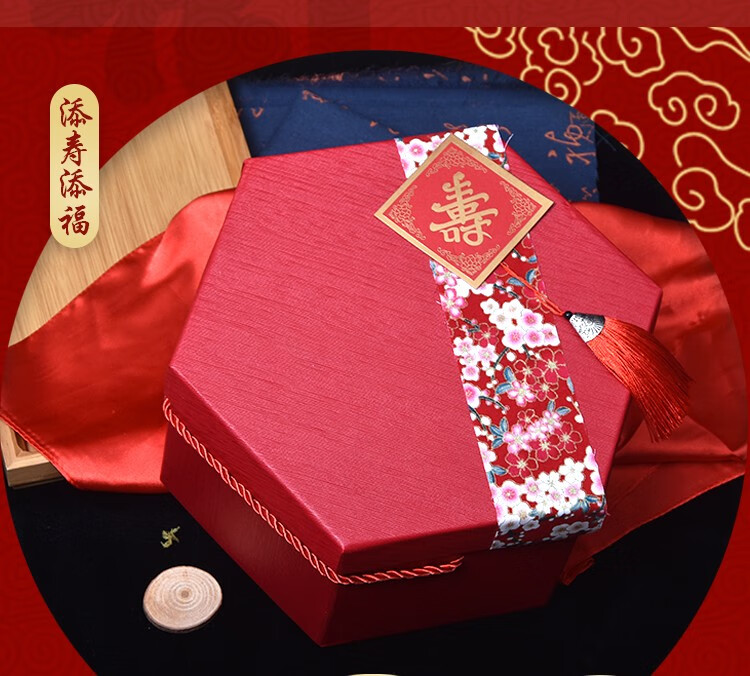 禧朵朵寿宴回礼礼盒老人祝寿做寿过寿生日伴手礼礼品礼包寿礼空盒碗