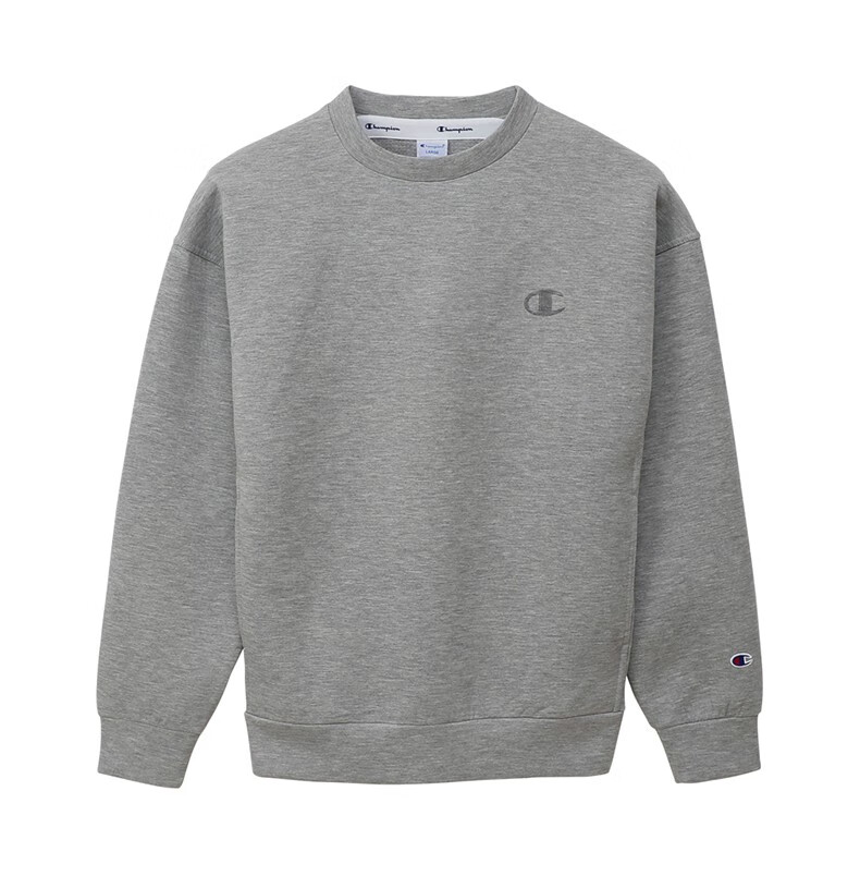 champion冠军男士简约休闲圆领套头卫衣c3p015灰色m