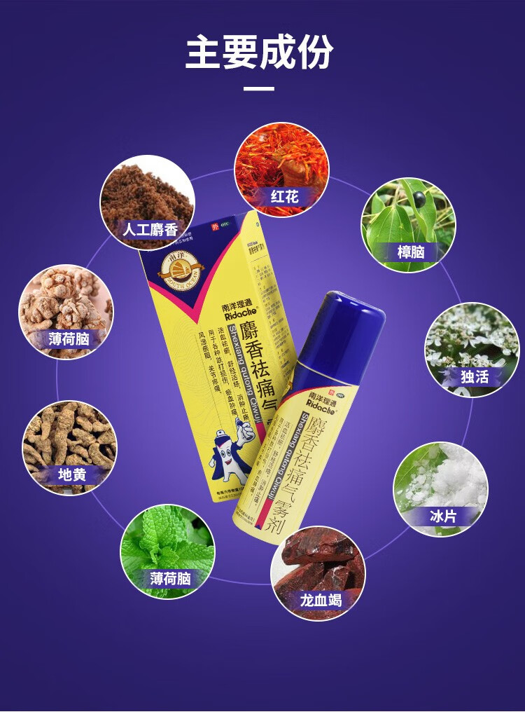 麝香祛痛气雾剂84ml 跌打损伤风湿骨关节疼痛消肿止痛喷剂 2盒(限时