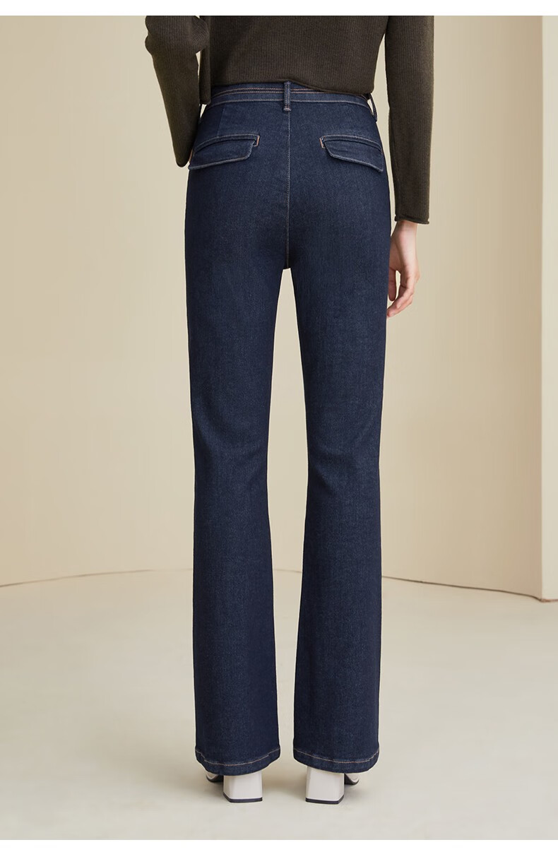 【易打理】百斯盾新款牛仔裤女2022秋季高腰显瘦女士牛仔裤九分裤