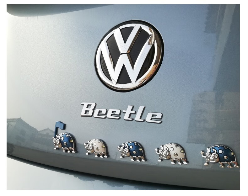 普立希适用0819款大众新老款甲壳虫车标装饰贴beetle字母尾标0510款