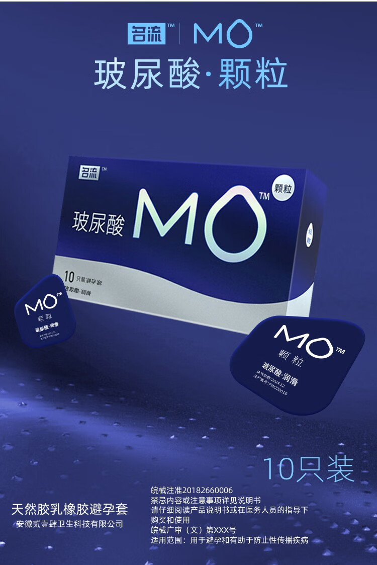 名流mo玻尿酸避孕套超薄003男用安全套小号紧致大颗粒水多多润滑情趣