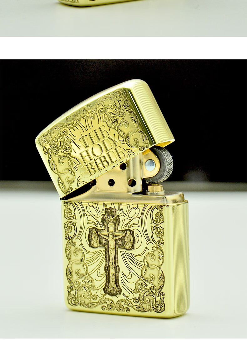 之宝zippo十字架zp煤油打火机翻盖防风砂轮纯铜芝宝火机美国原装进口