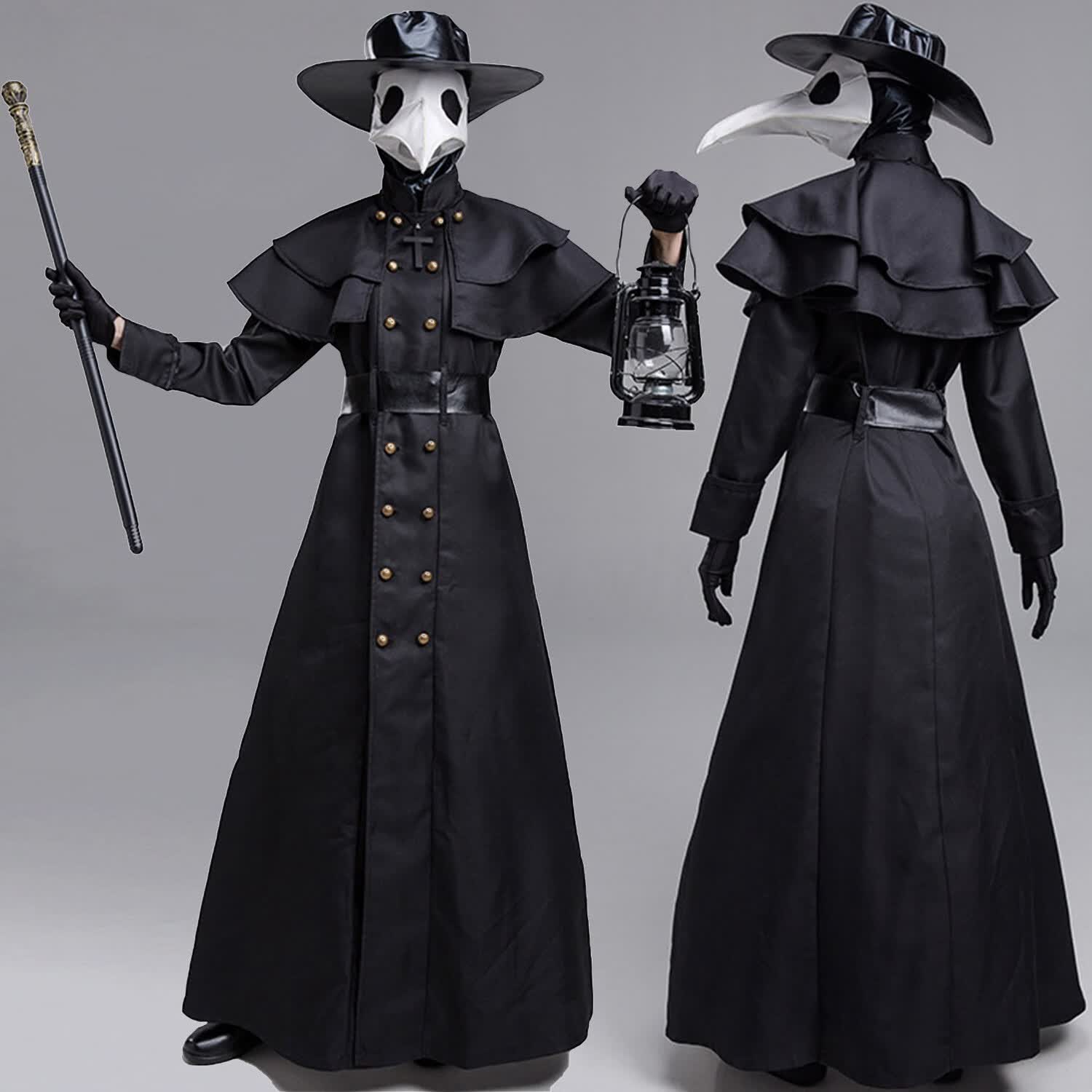 万圣节大人物乌鸦医生服装暗黑地牢英雄服瘟疫嘴舞台表演服 男乌鸦