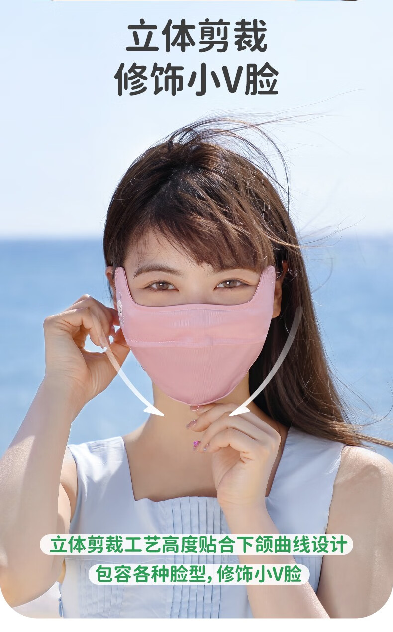 日本greennose绿鼻子防晒口罩女防紫外线面罩全脸儿童薄款夏季透气3d