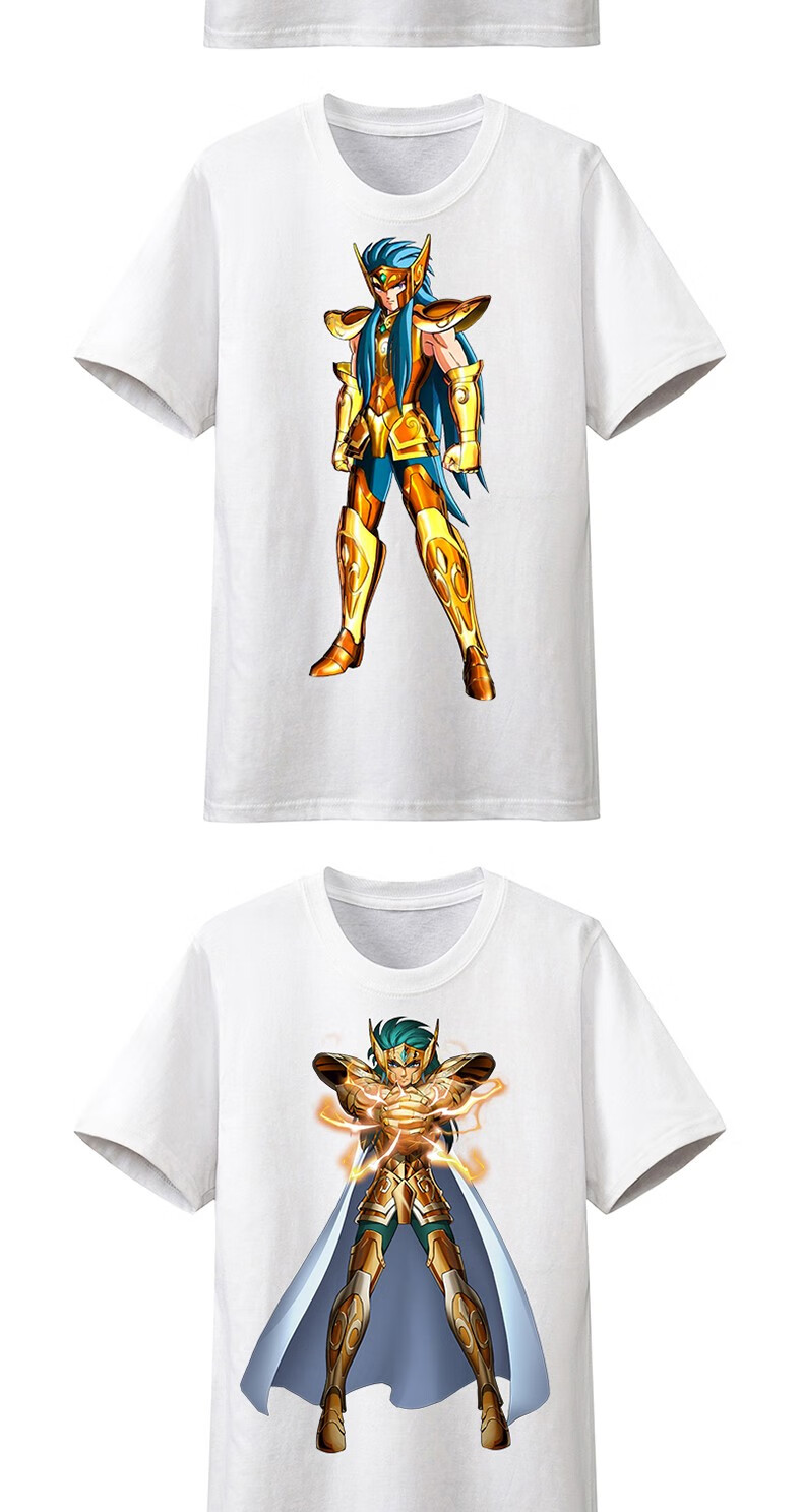 圣斗士联名t恤黄金十二星座紫龙星矢ulzzang潮牌ins情侣纯棉短袖 21