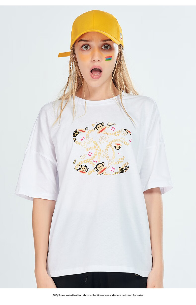 paul frank/大嘴猴运动短袖t恤女夏2020新款印花时尚宽松显瘦上衣