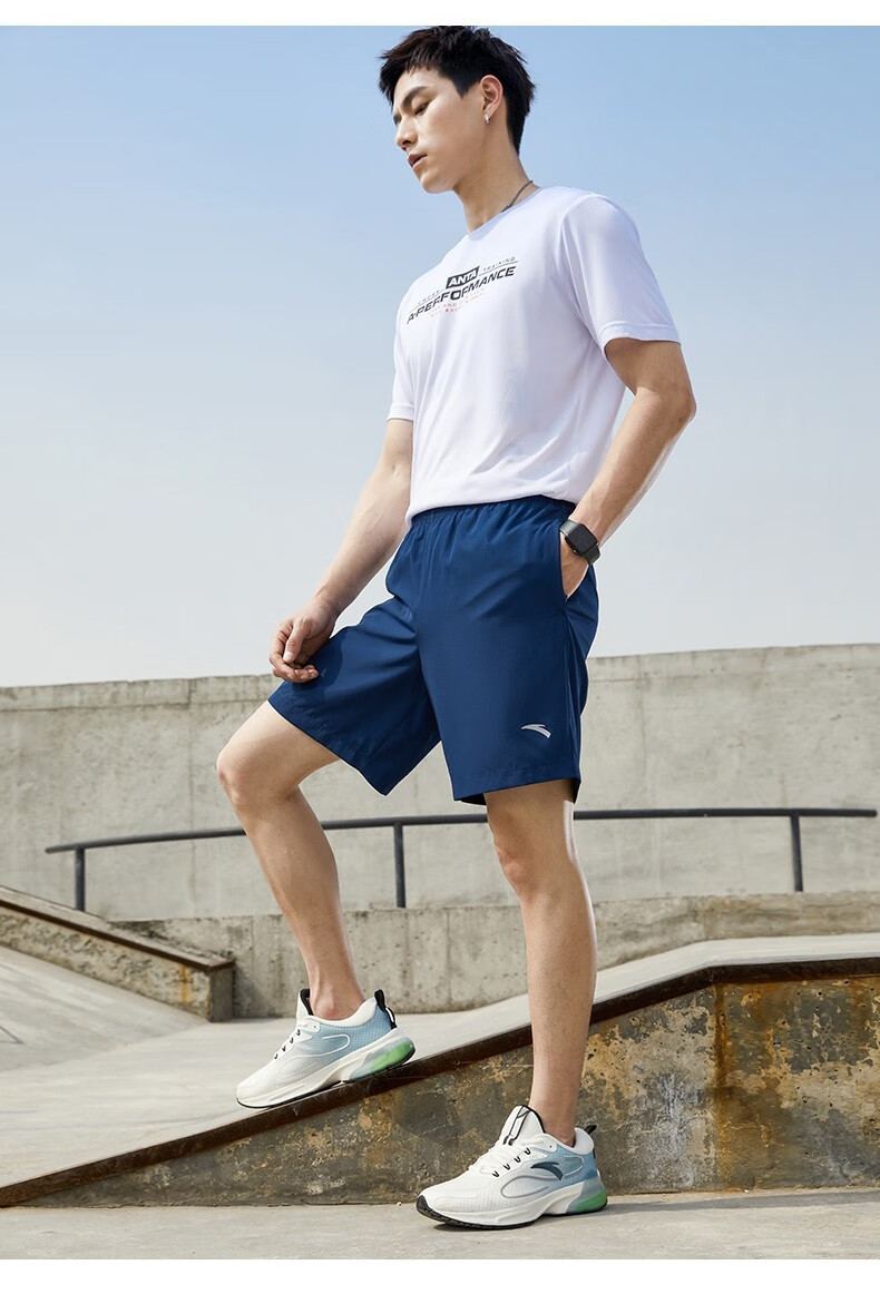 安踏短裤男夏季新款冰丝透气五分裤健身训练裤跑步运动裤官方旗舰火