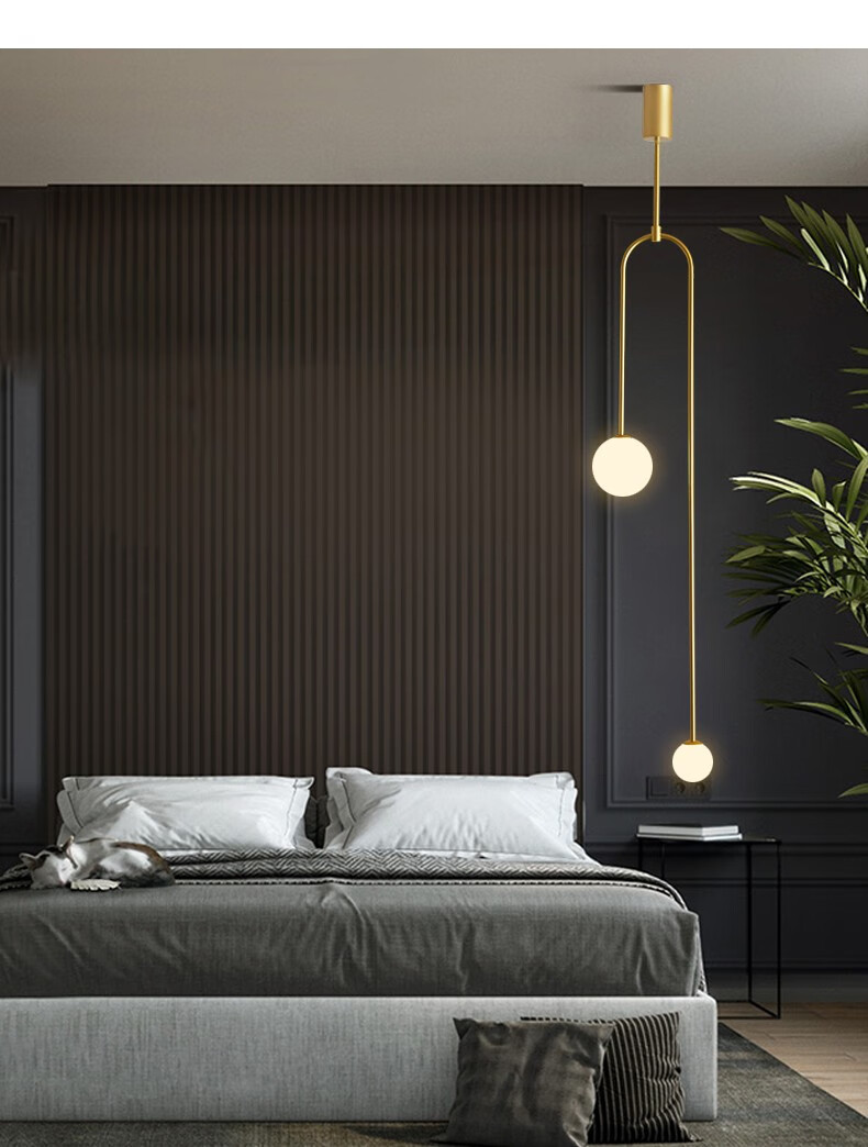 璀璨一生床头吊灯卧室灯具现代简约创意轻奢北欧个性灯a款小号黑色