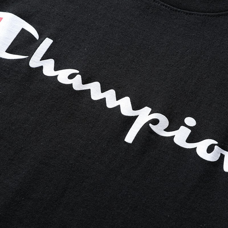champion/冠军草写logo短袖t恤男女 潮牌新款夏情侣半袖圆领体ins潮