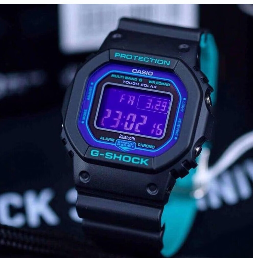 卡西欧casio男表gshock太阳能电波蓝牙方块运动手表男gwb5600bc1