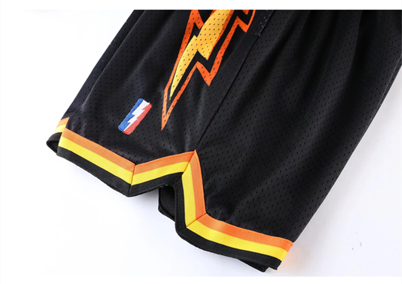 运动裤短裤网眼美式篮球裤乌布雷勇士球裤库l同款闪电篮球裤速干透气