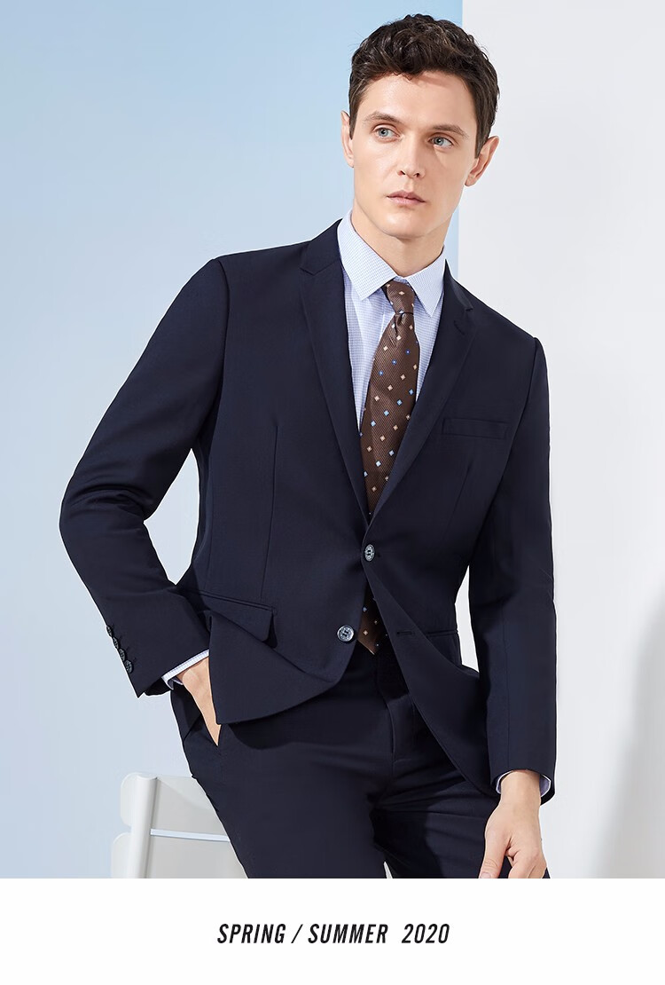 firs杉杉西服套装男夏季新款商务正装男士纯色上班宴会西装xx8100190