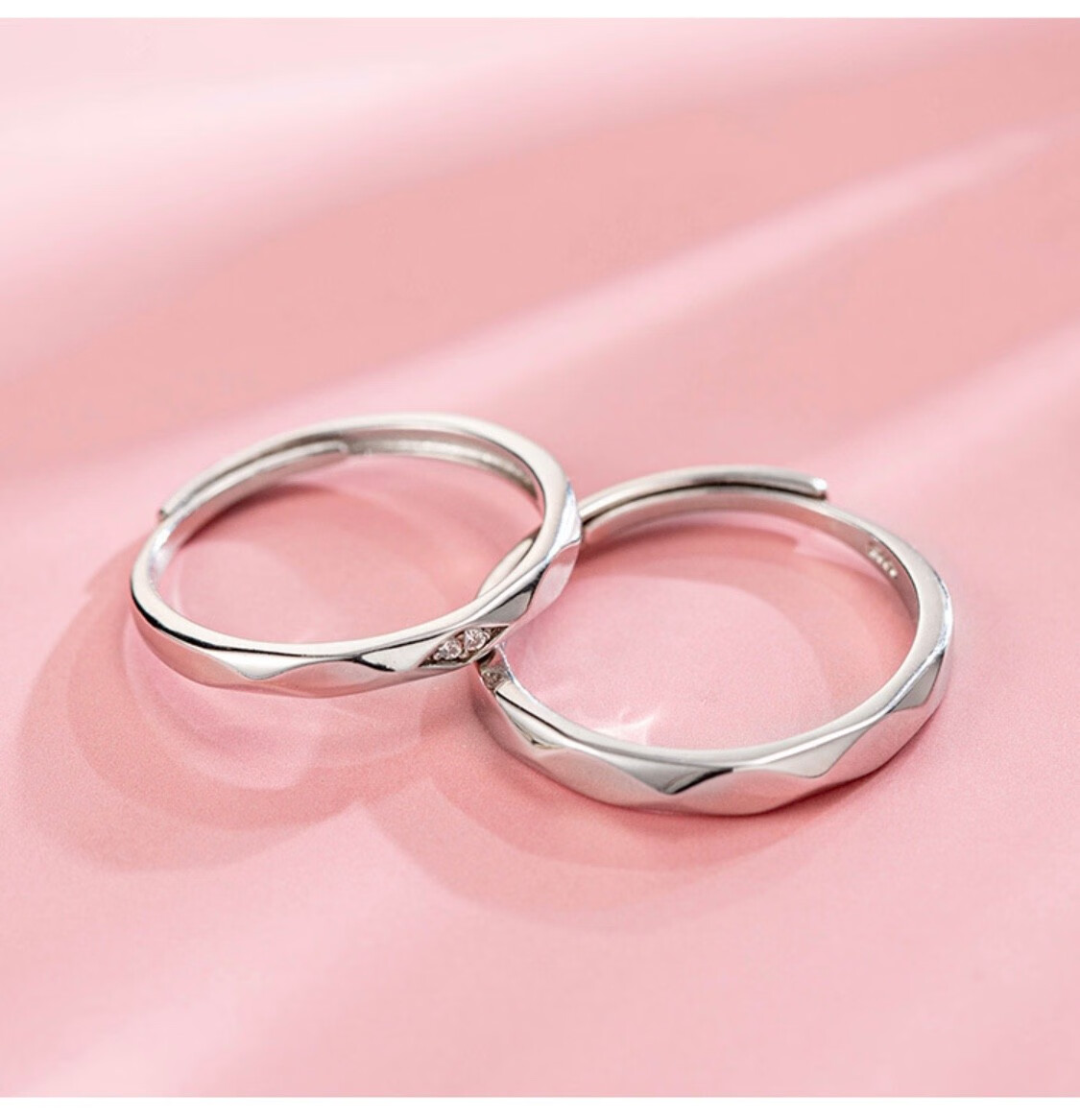 法卡曼facaman品牌情侣戒指一对开口对戒男女婚戒钻戒送情人节礼物