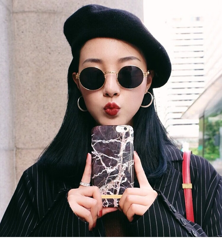 sisyphus椭圆墨镜男高级感痞帅女夏防晒小脸眼睛潮牌复古金属嘻哈太阳