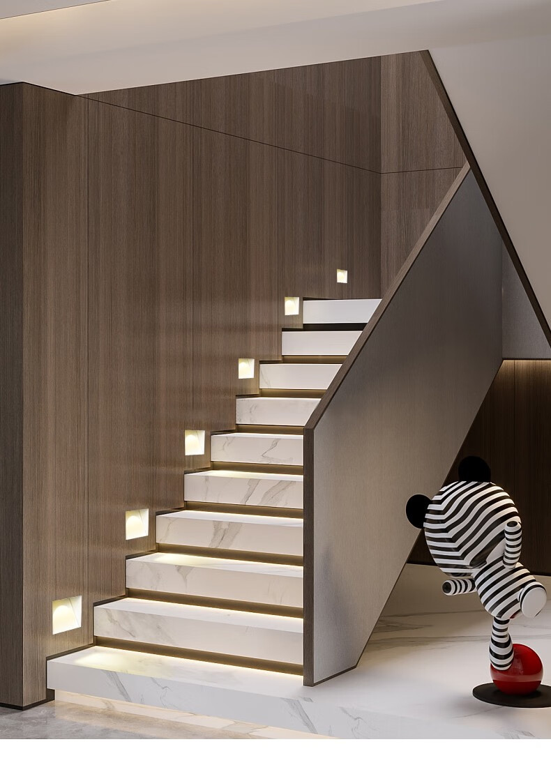 邦磊人体感应地脚灯86型嵌入式智能led过道楼道壁灯走廊灯人体感应长