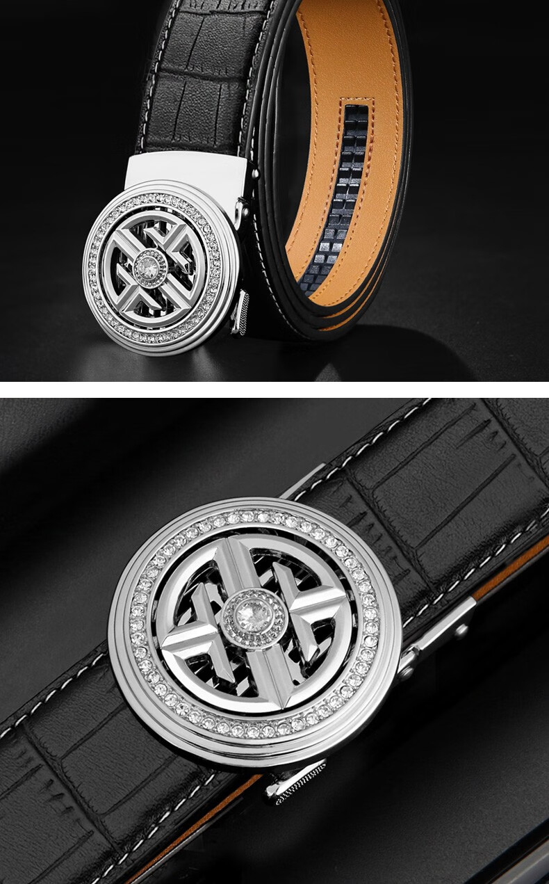 瓦爵伦wajuelun轻奢品牌皮带男自动扣休闲旋转扣裤腰带男装韩版潮流时