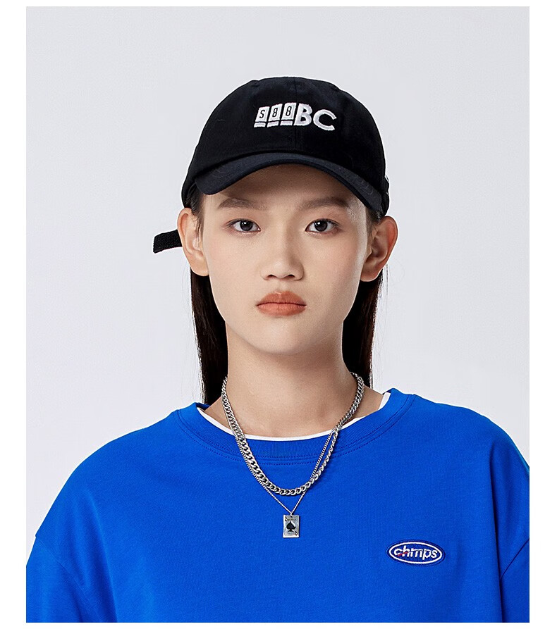 bornchamps韩国潮牌棒球帽潮款帽子男女通用情侣款软顶纯色太阳鸭舌帽