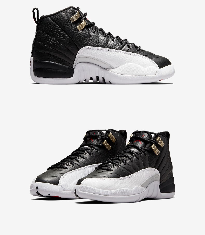 nike耐克airjordan12季后赛2022版黑白银扣篮球鞋15326500643