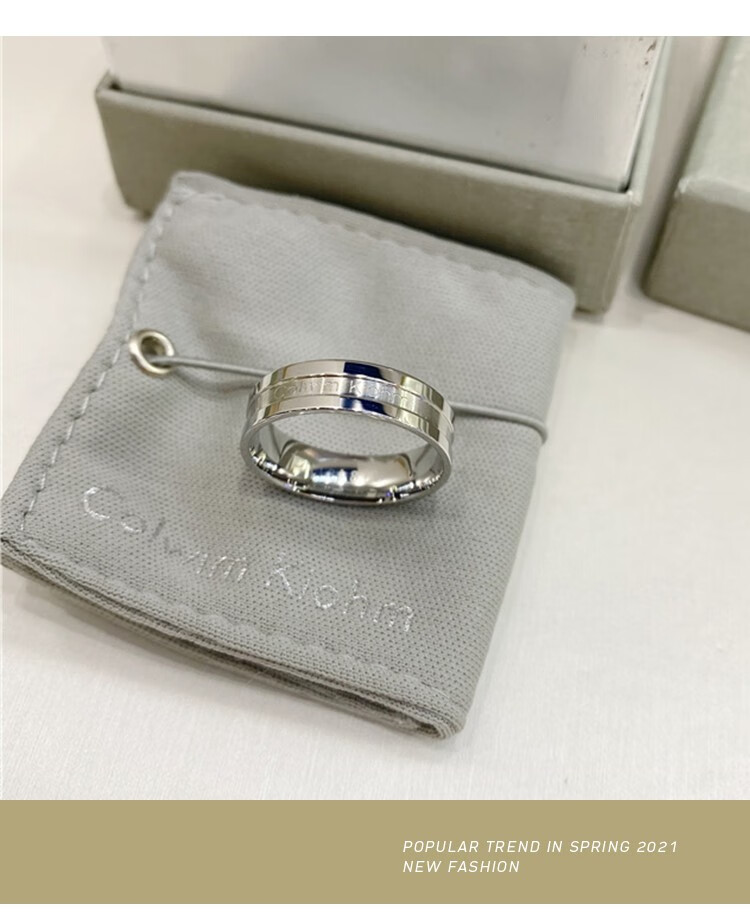 ck旗舰官方店小黑陶瓷戒指情侣对戒时尚饰品男士女士食指一对指环情人