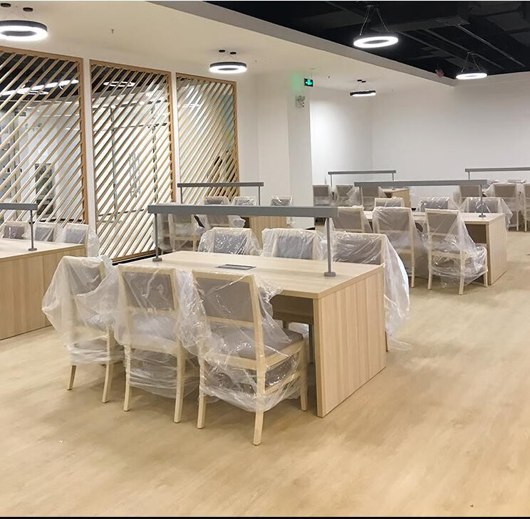 送货上门定制图书馆阅览桌带灯读书桌钢木源头厂家可出技术方案配套