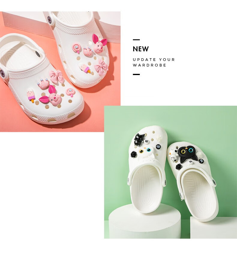 洞洞鞋女护士孕妇凉鞋ins潮家用拖鞋透气外穿沙滩鞋星黛露鞋花白色