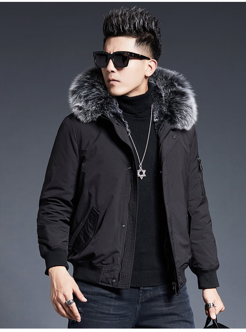 奥西劳德品牌高端轻奢男装派克服男秋冬季新款高档皮毛一体保暖外套